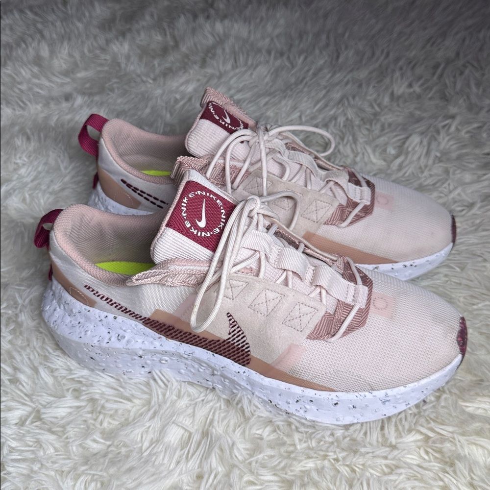 Nike Crater impact light soft pink Blush and White Athletic Shoes